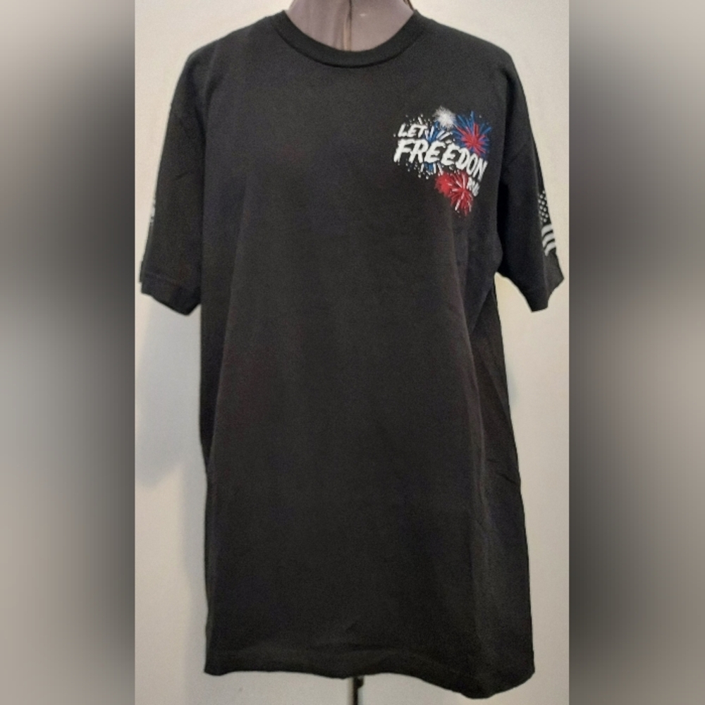 American Apparel Warrior XII "Let Freedom Ring" Fireworks Tee Shirt Large Black